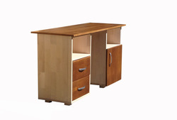 Birch desk with drawers and locker