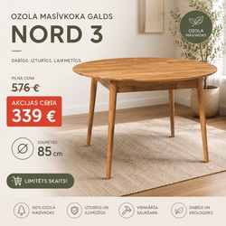 Ozolkoka galds Nord 3